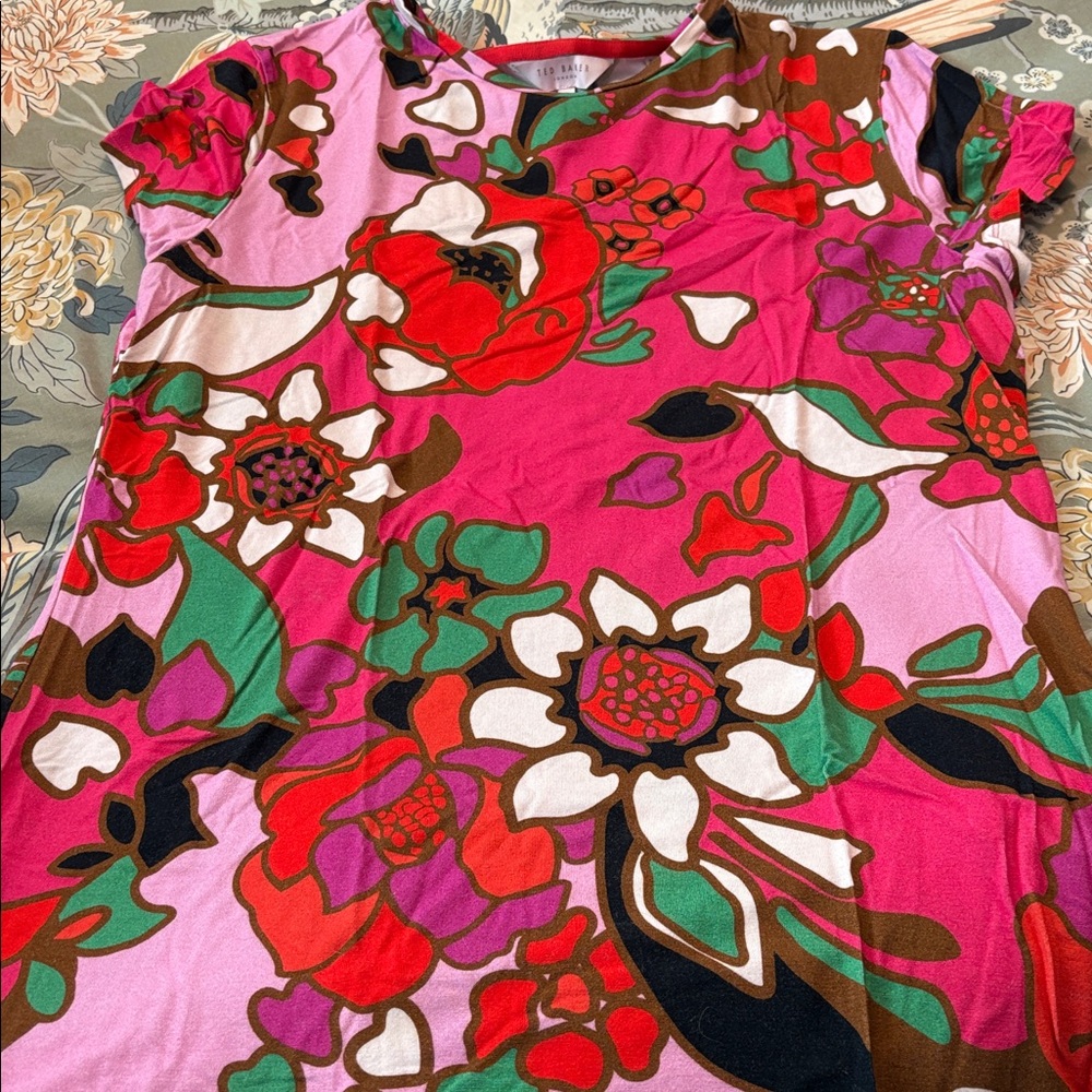 Ted Baker Pink and Green Floral Top